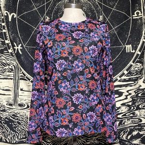 Banana republic floral graphic mesh long sleeve